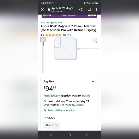 Apple 85 W Magsafe 2 Power Adapter for Mac book pro with retina display - Picture 8 of 9